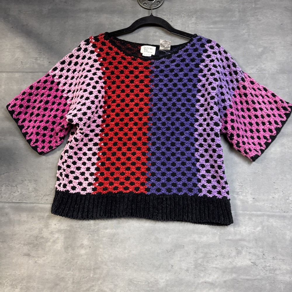 Bonnie And Bill colorful vintage mesh-knit sweater Linen Blend Med